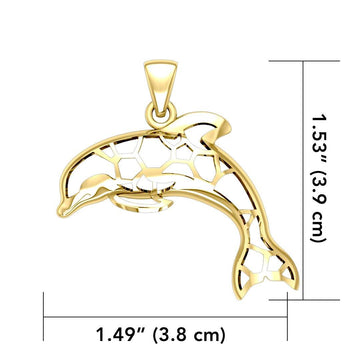 Window to Universe Dolphin Solid Gold Pendant GPD5046 - Jewelry